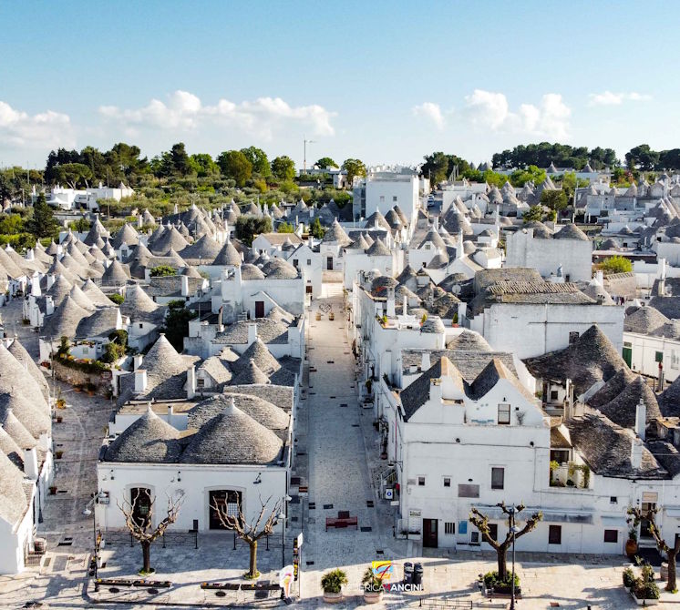 Vista panoramica dei trulli di Alberobello
